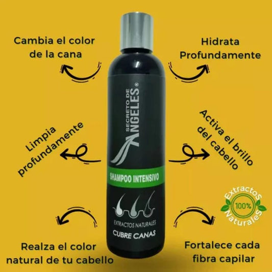 Cool Trendys COMBO SHAMPOO CUBRE CANAS SECRETO DE ANGELES+ 2 OBSEQUIO 🖤🧔🏻♀️