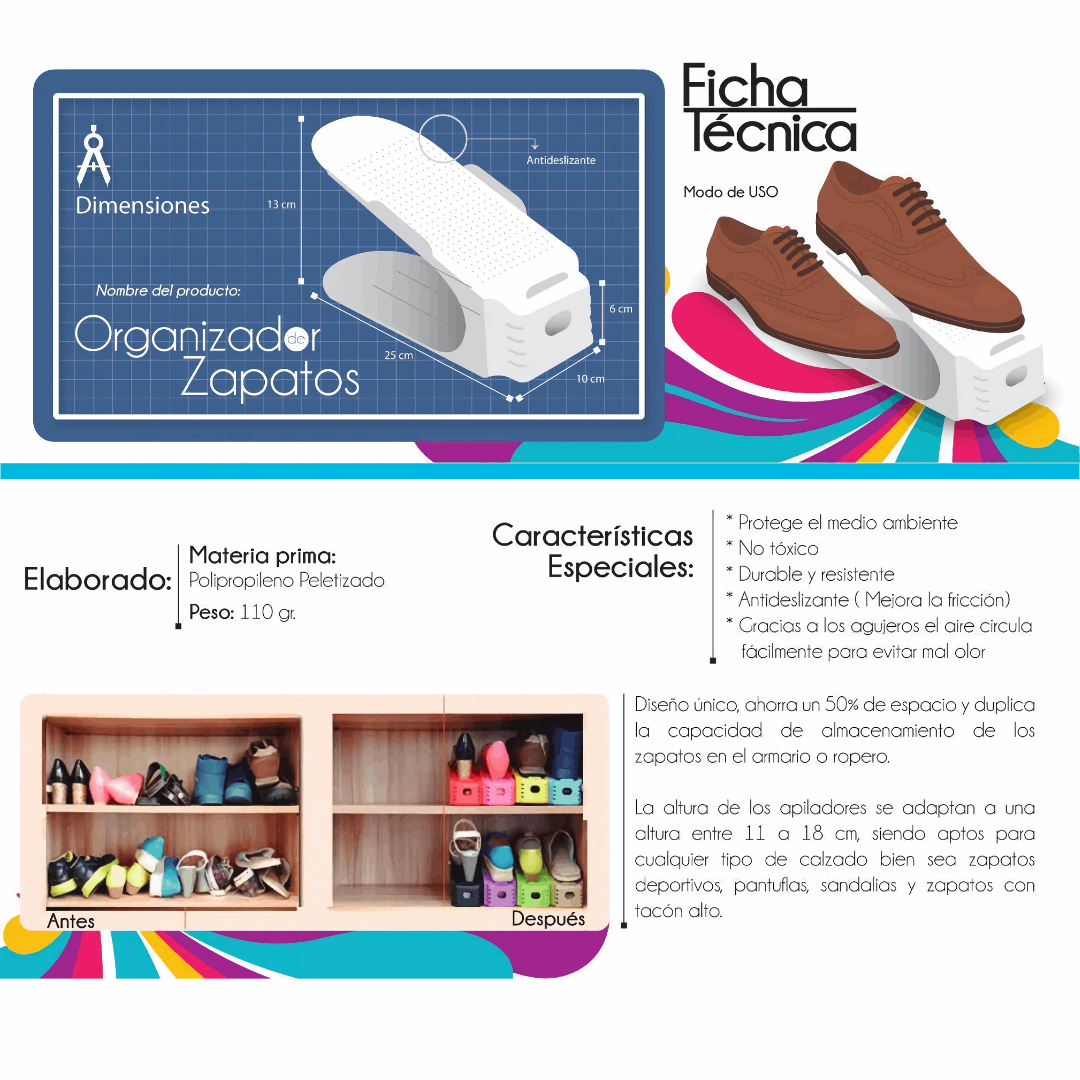 organizador de zapatos x6 und