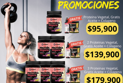 Proteína Vegana para mujer VITFLOW®️🤩+Colágeno y Aceite GRATIS