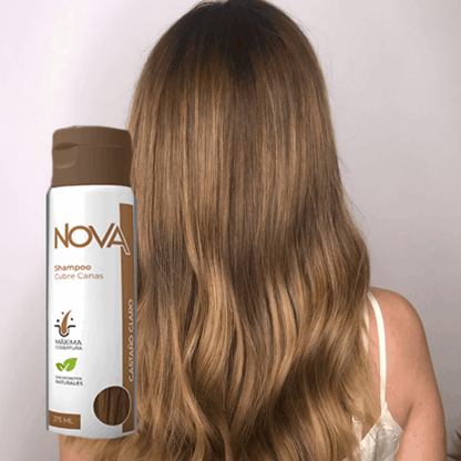 Cool Trendys Castaño Claro Shampoo cubre canas®️NOVA