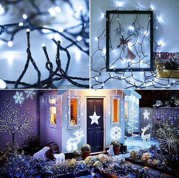 Cool Trendys Herramientas BLANCAS LUCES NAVIDEÑAS 10 METROS®️ CON PANEL SOLAR🎅
