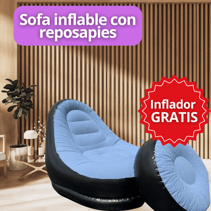 Cool Trendys Hogar NEGRO CON AZUL airlounge™sillon infable