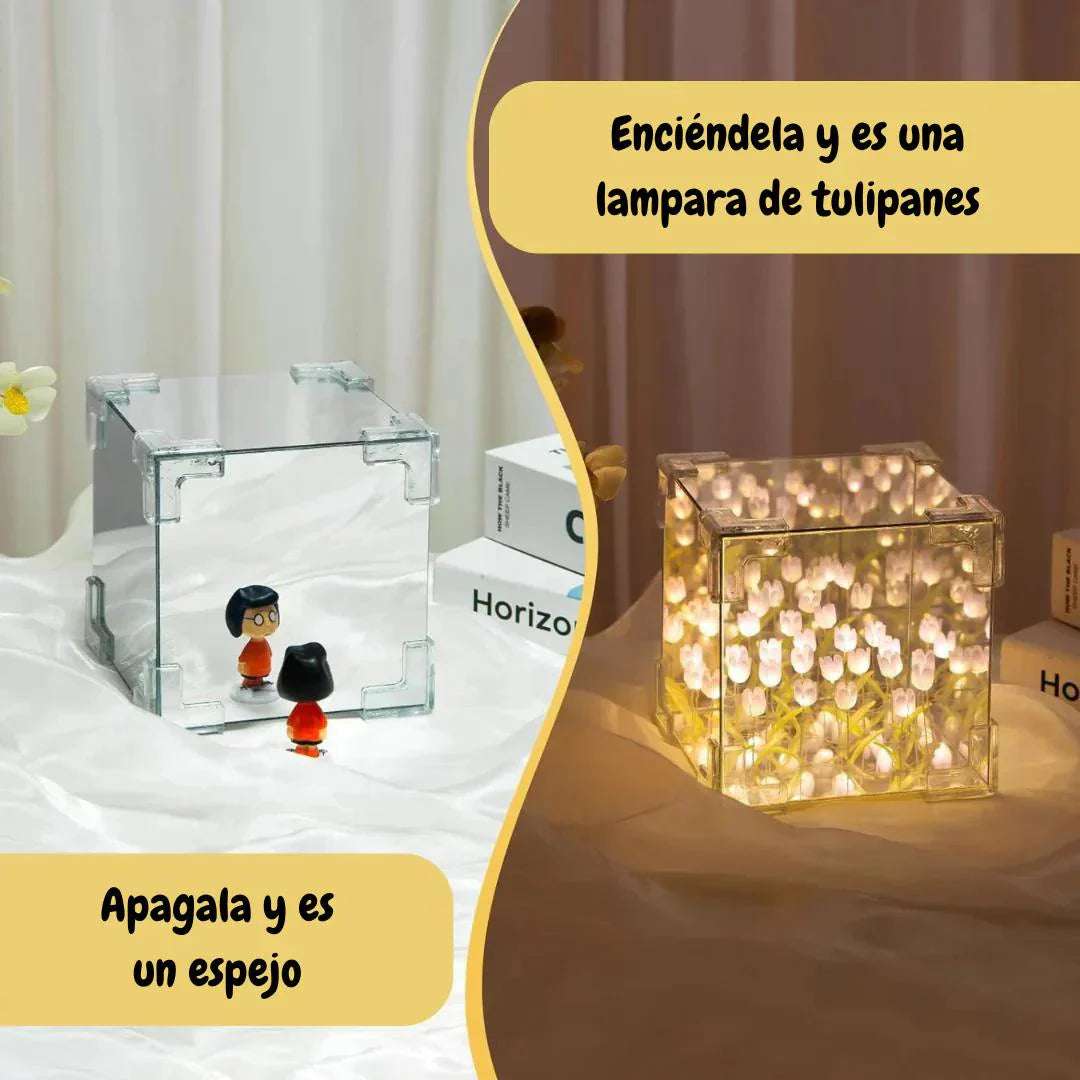 Cool Trendys Jugueteria tulipgarden®️ Lampara Cubo Espejo Armable de Tulipanes⭐⁣
