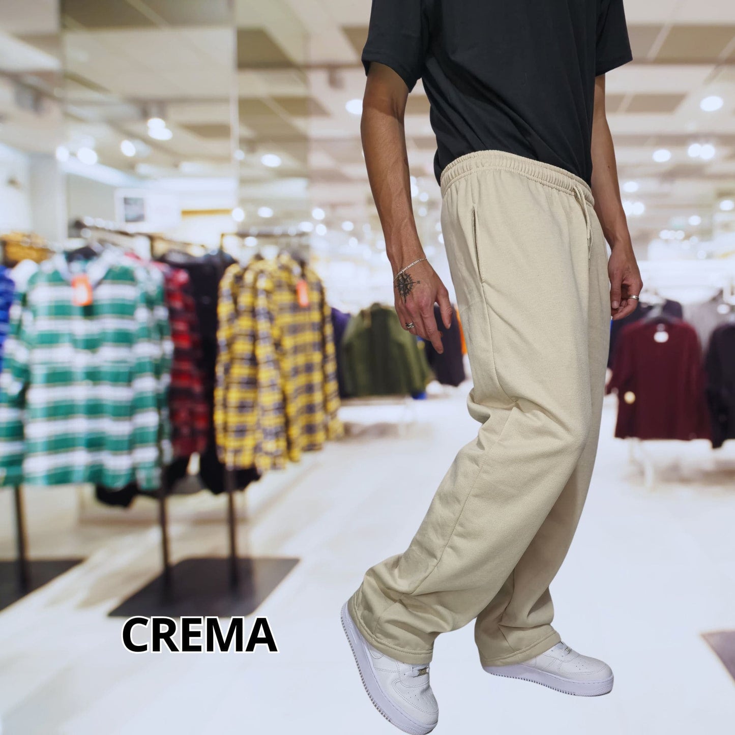Cool Trendys L / CREMA Nuevo Basic & Bold🤩: Jogger Bota Recta para Hombre