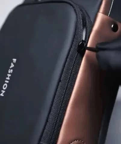 Cool Trendys Moda NEGRO-CAFE Morral Antirrobo Impermeable