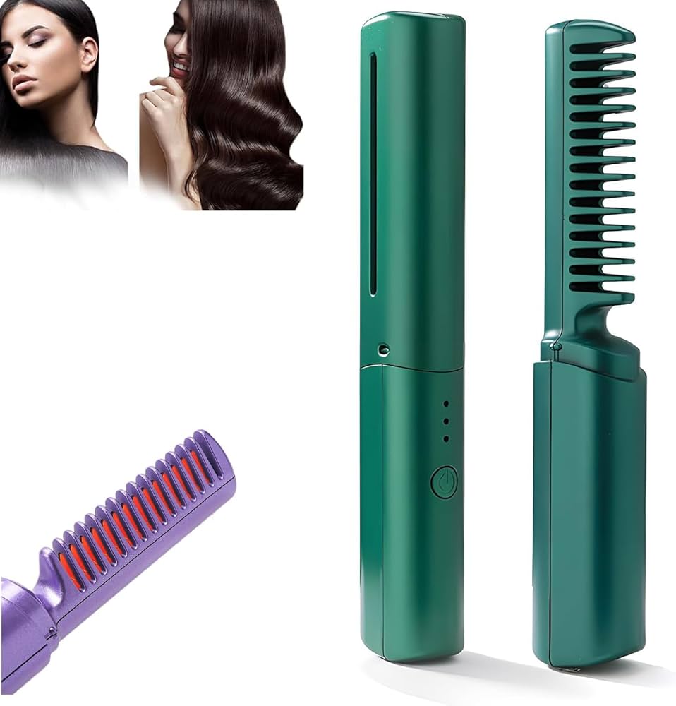 Cool Trendys VERDE PEINE ALISADOR PORTÁTIL INALÁMBRICO💯😍